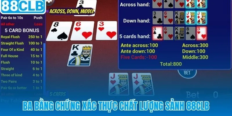 Ba lớp kiểm chứng chất lượng sảnh casino 88CLB qua thực tế