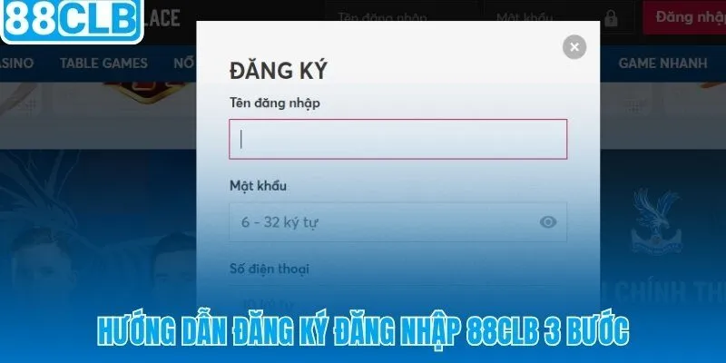 Đăng ký đăng nhập 88CLB chỉ 3 bước không cần giấy tờ